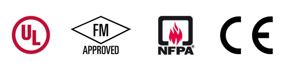 logotipos de certificaciones de sistemas contra incendios