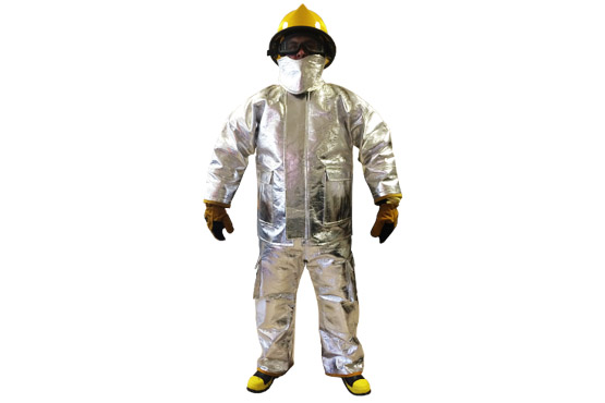 traje de bombero de proximidad aluminizado a cuerpo completo con casco y guantes