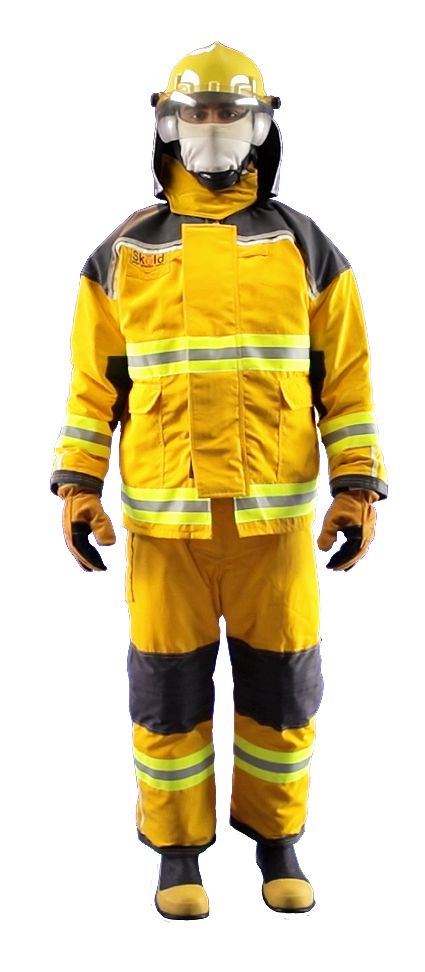 traje completo de bombero skold color amarillo